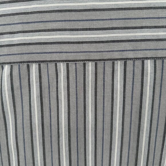 John Henry Mens Gray Striped Button-Up Long Sleeve Cotton/Poly Blend Shirt L - Picture 4 of 9